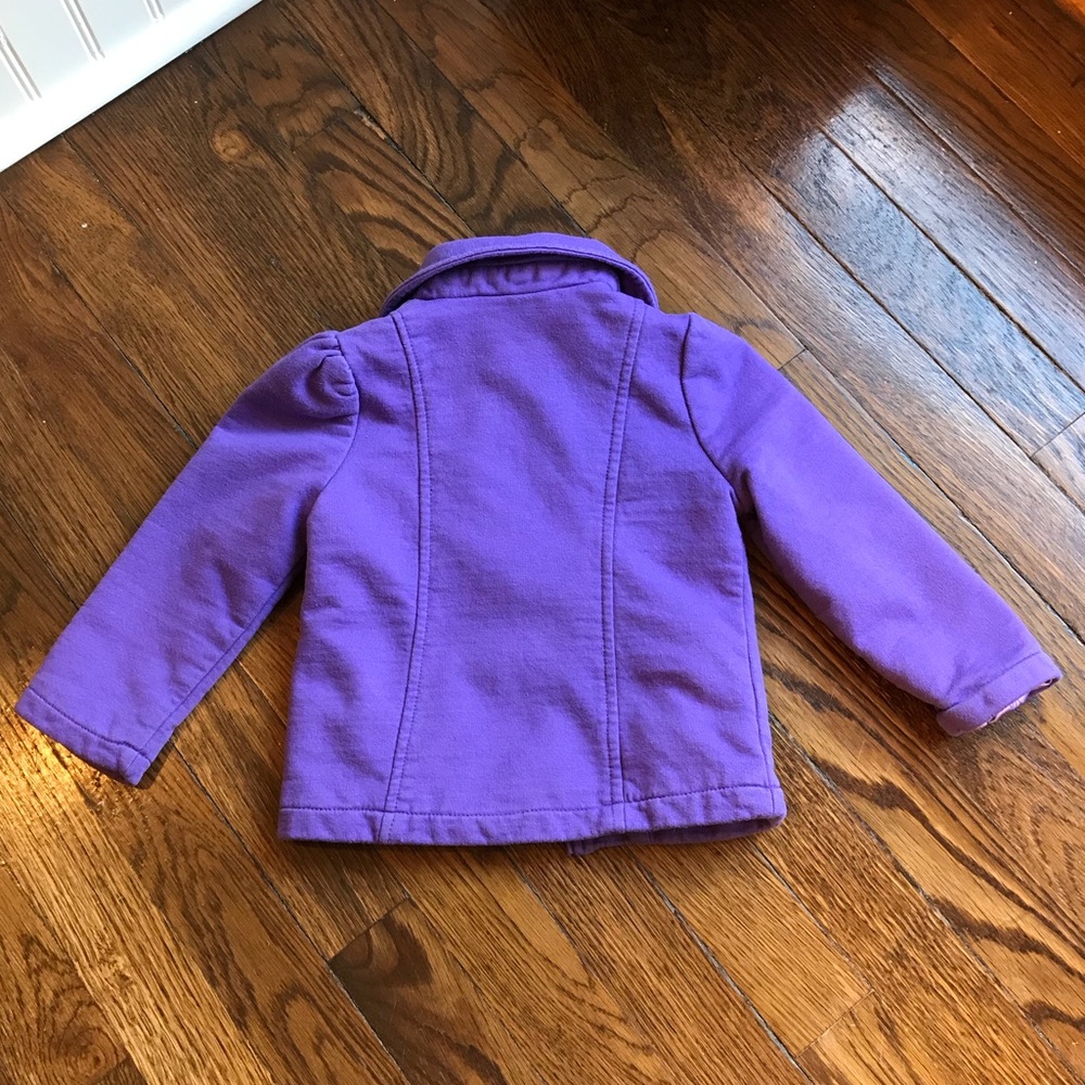 Calvin Klein Ruffle Military Jacket in Purple 2T - Picture 8 of 8